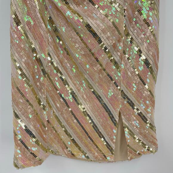 superdown | NWT Cicely Mini Dress in Sequin Multi Cream Pastel Iridescent L - Picture 7 of 14